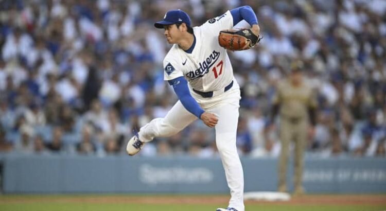 Ohtani en su debut como pitcher de los Dodgers
